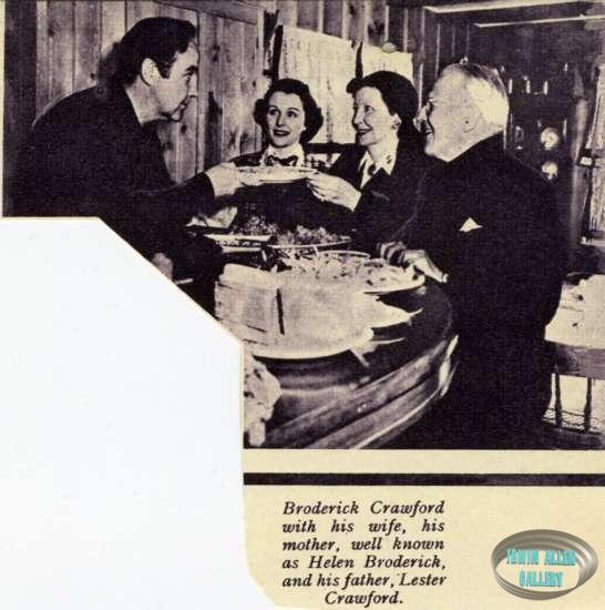 Broderick Crawford with his family