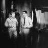 Richard Basehart and David Hedison share a laugh behind the scenes in Voyage to the Bottom of the Sea