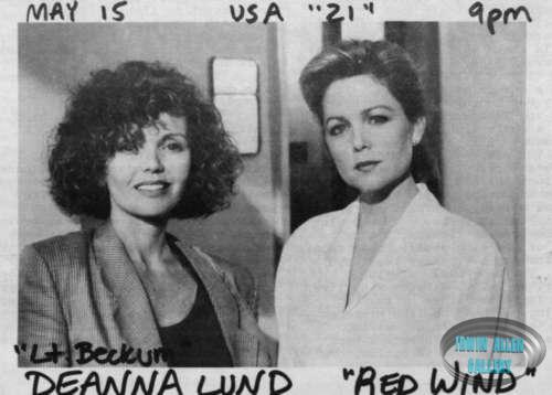Deanna Lund and Lisa Hartman during filming of Red Wind