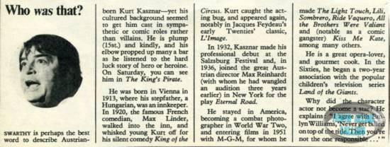 British TV Times clipping