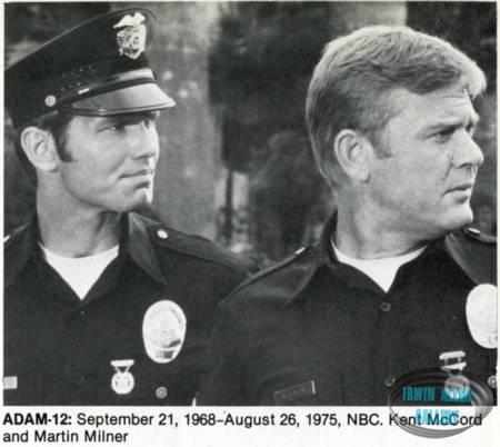 Martin Milner with Kent McCord in Adam-12
