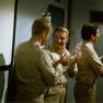 Robert, Richard Basehart and David Hedison applaud The Deadly Dolls