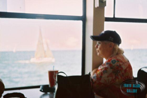 Sheila Allen enjoying the view of Sydney Harbour