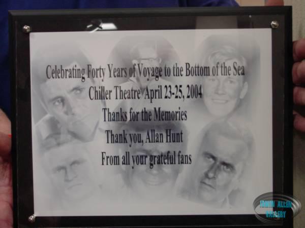 Plaque for Allan from his fans