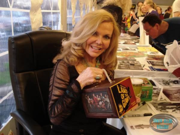 Deanna Lund with the Land of the Giants DVD set