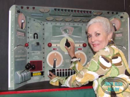 Lee Meriwether at controls of time travel device