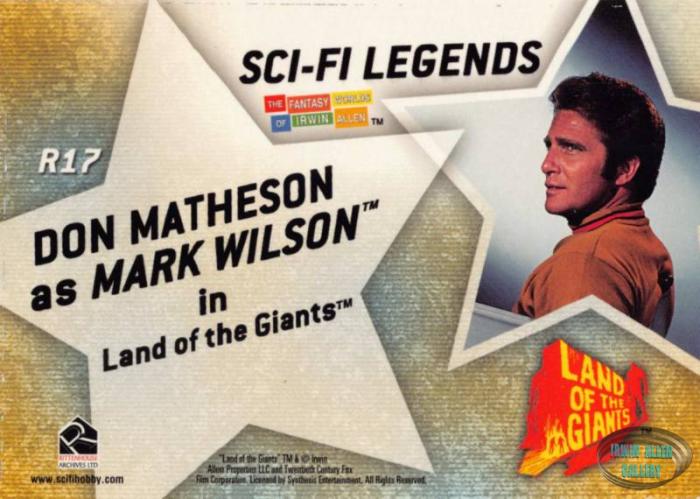 Legends Card Back #R17 Don Matheson