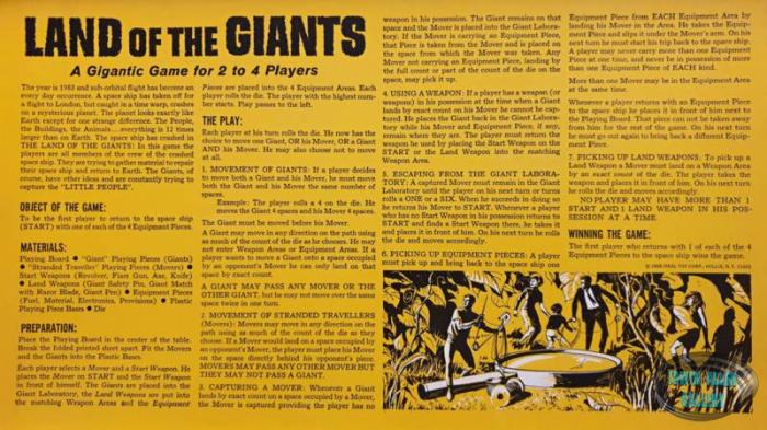 Land of the Giants Ideal Board Game Instructions