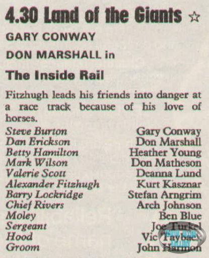 The Inside Rail Thursday 25th January 1973