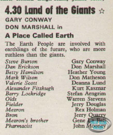 A Place Called Earth Thursday 22nd February 1973