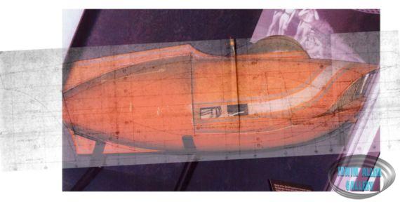 Overlay of blueprint on Spindrift miniature