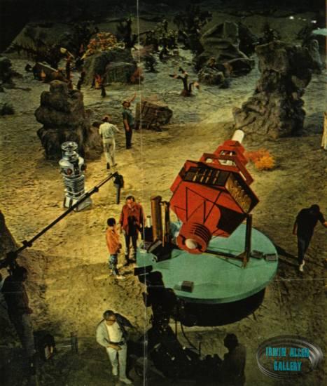 Clipping showing filming on set