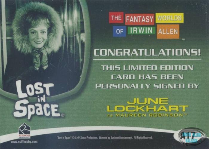 June Lockhart Autograph Card A17 Back