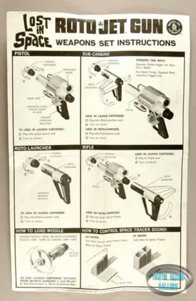 Lost in Space Roto Jet Gun Instruction Sheet
