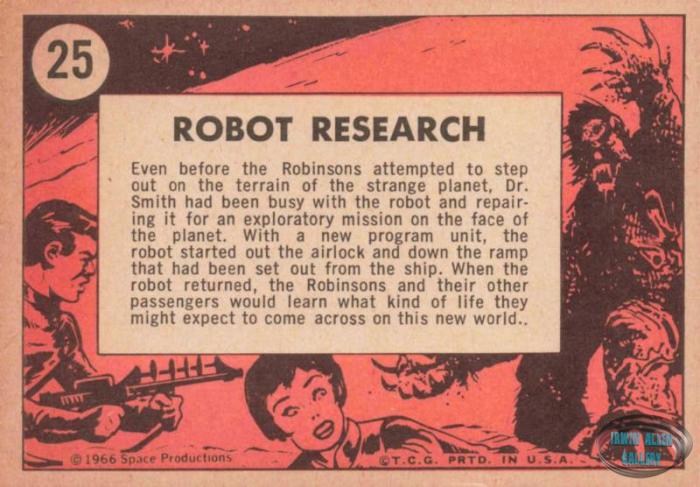 Lost in Space Topps #25 Back