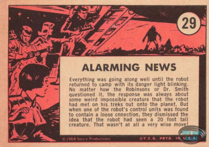 Lost in Space Topps #29 Back