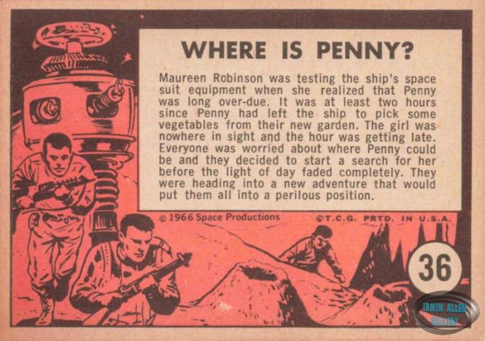 Lost in Space Topps #36 Back