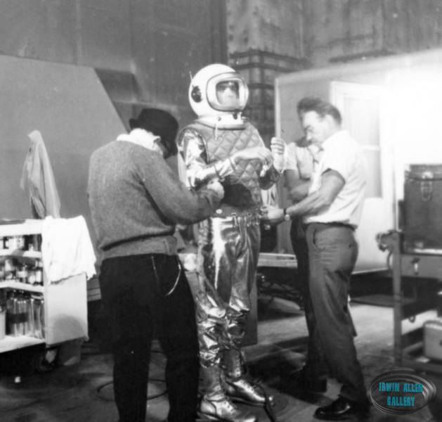 Mark Goddard space suit fitting