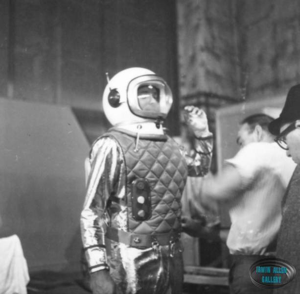 Mark Goddard space suit fitting