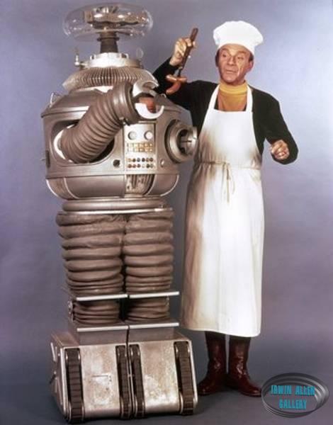 Jonathan Harris and Bob May (Robot)