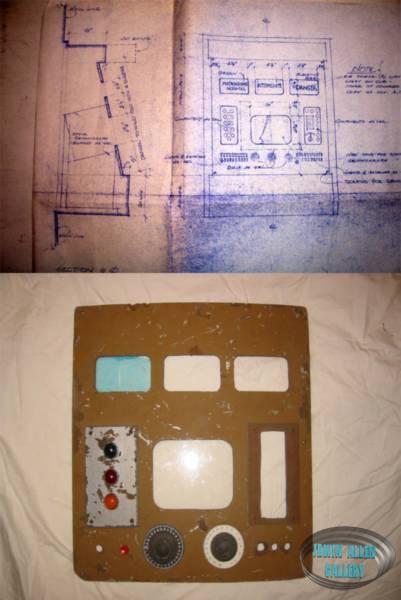 Original Seismograph Prop Faceplate with Blueprint