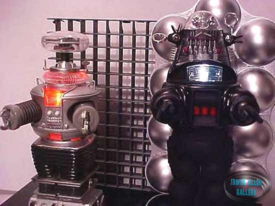 Robby the Robot and the B-9 Robot from Lost in Space episode: "War of the Robots"