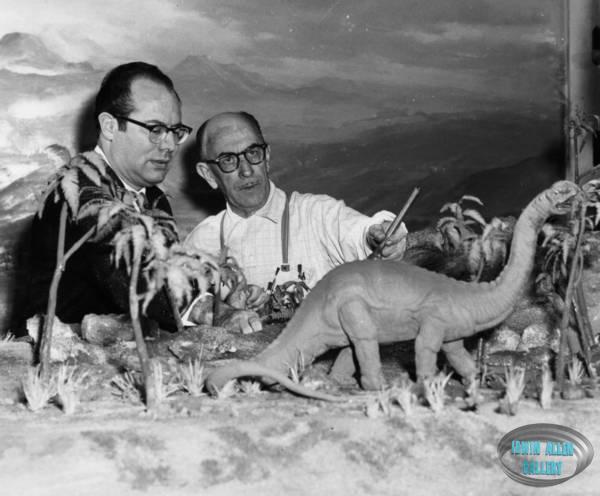 Irwin Allen with Brontosaurus