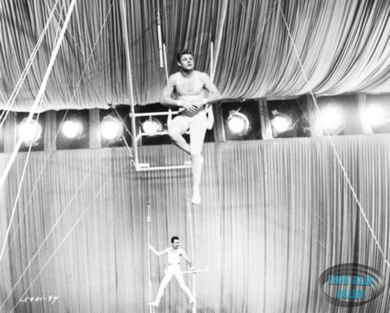 Gilbert Roland and David Nelson on the trapeze
