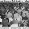 Clipping showing filming on the set of Lost World