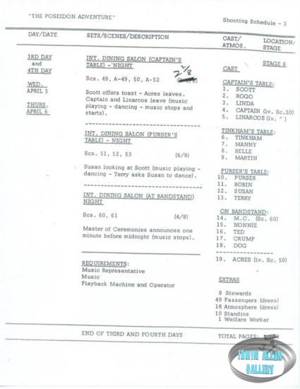 Day 3-4: 5-6 April 1972, Captain and Purser's Tables