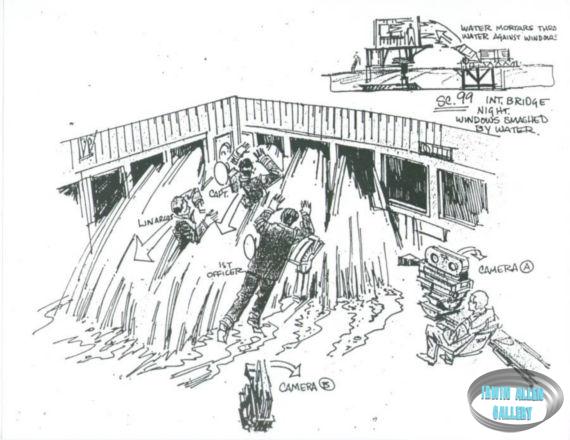 Scene 99 - Bridge at night, windows smashed by water