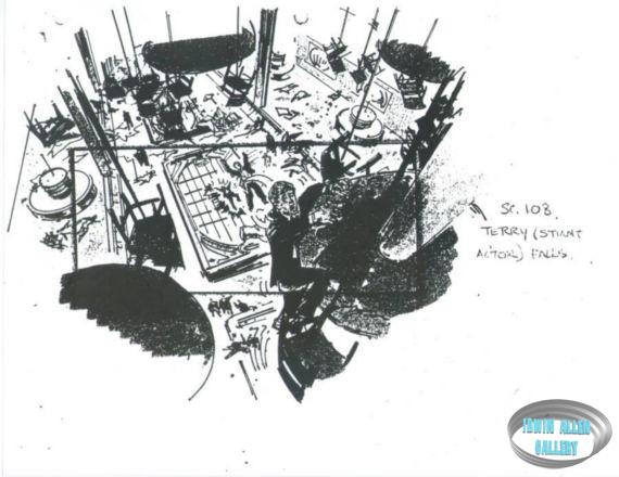 Scene 108 - Terry falls from table
