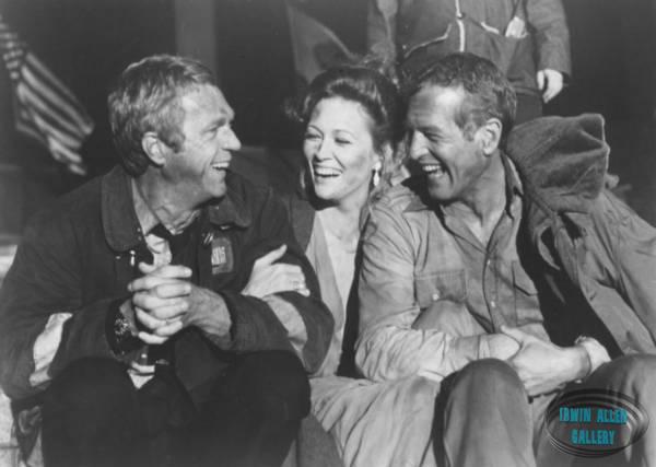 Steve McQueen, Faye Dunaway and Paul Newman
