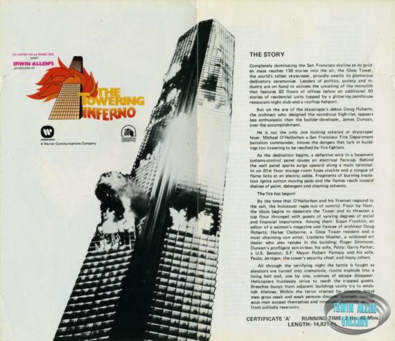 British Promotional Leaflet for The Towering Inferno
