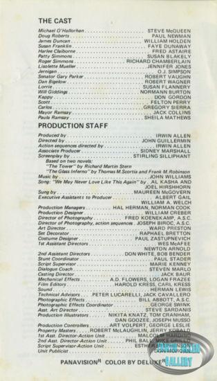 British Promotional Leaflet for The Towering Inferno