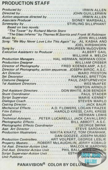 The Towering Inferno Production Crew