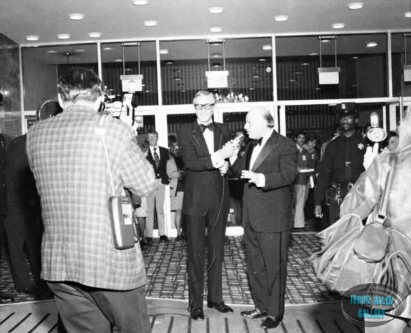 Mayor Joseph Alioto being interviewed