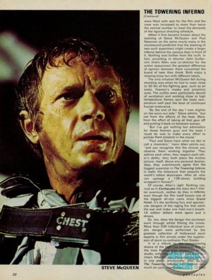 Photoplay March 1975 Towering Inferno Article