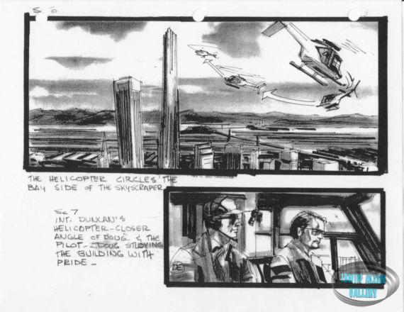 Scenes 6 to 7 - Helicopter circles the skyscraper
