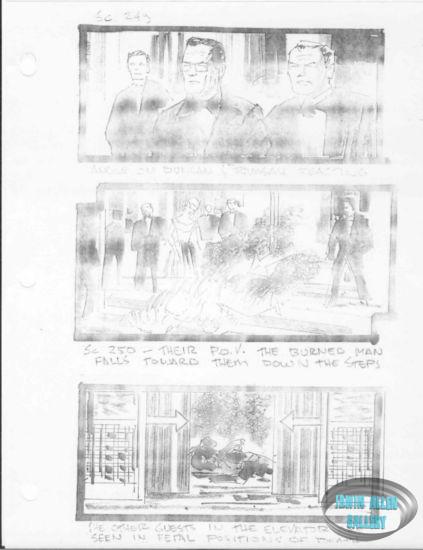 Scenes 249 to 250 - Burned man falls down