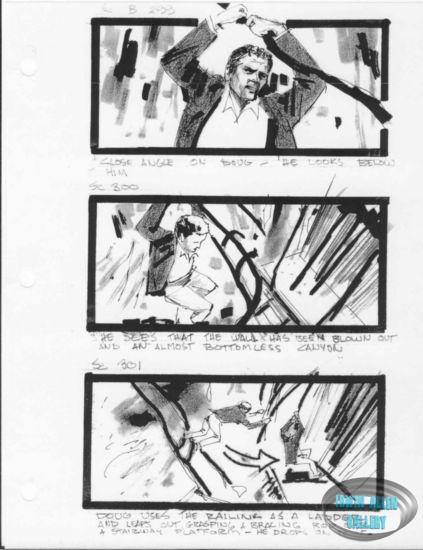 Scenes 299 to 301 - Doug uses railing as ladder