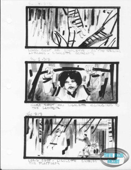 Scenes 312 to 313 - Lisolette clings to ladder
