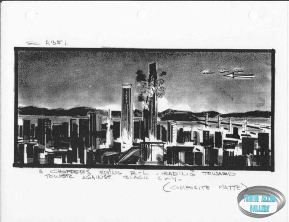 Scene 351 - Choppers head toward tower