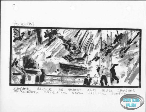 Scene 587 - Statue and bar crash forward