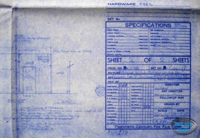 Lower Deck set layout blueprint, sheet 2 of 2