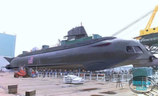 Seaview undergoing a complete overhaul at Electric Boat Graving Dock Platform 1