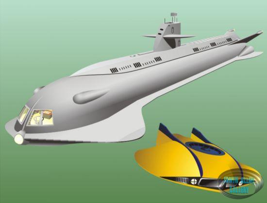 Seaview and Flying Sub