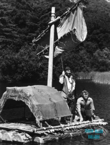 Cameron Mitchell and Martin Milner on the raft