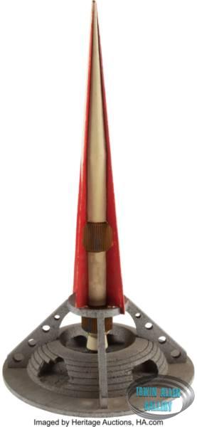 Set of Model Miniature Missiles and Launch Pad