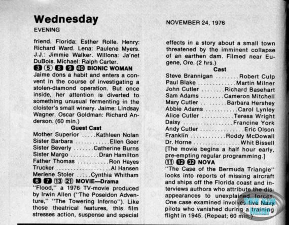 TV Guide Clipping for Flood